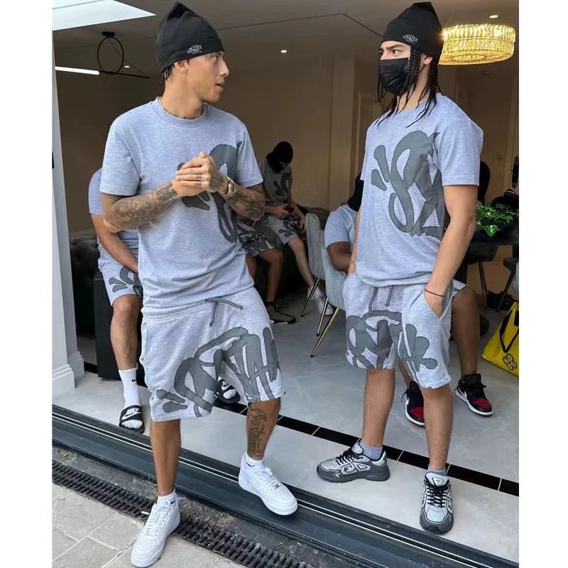 17灰色短袖套装