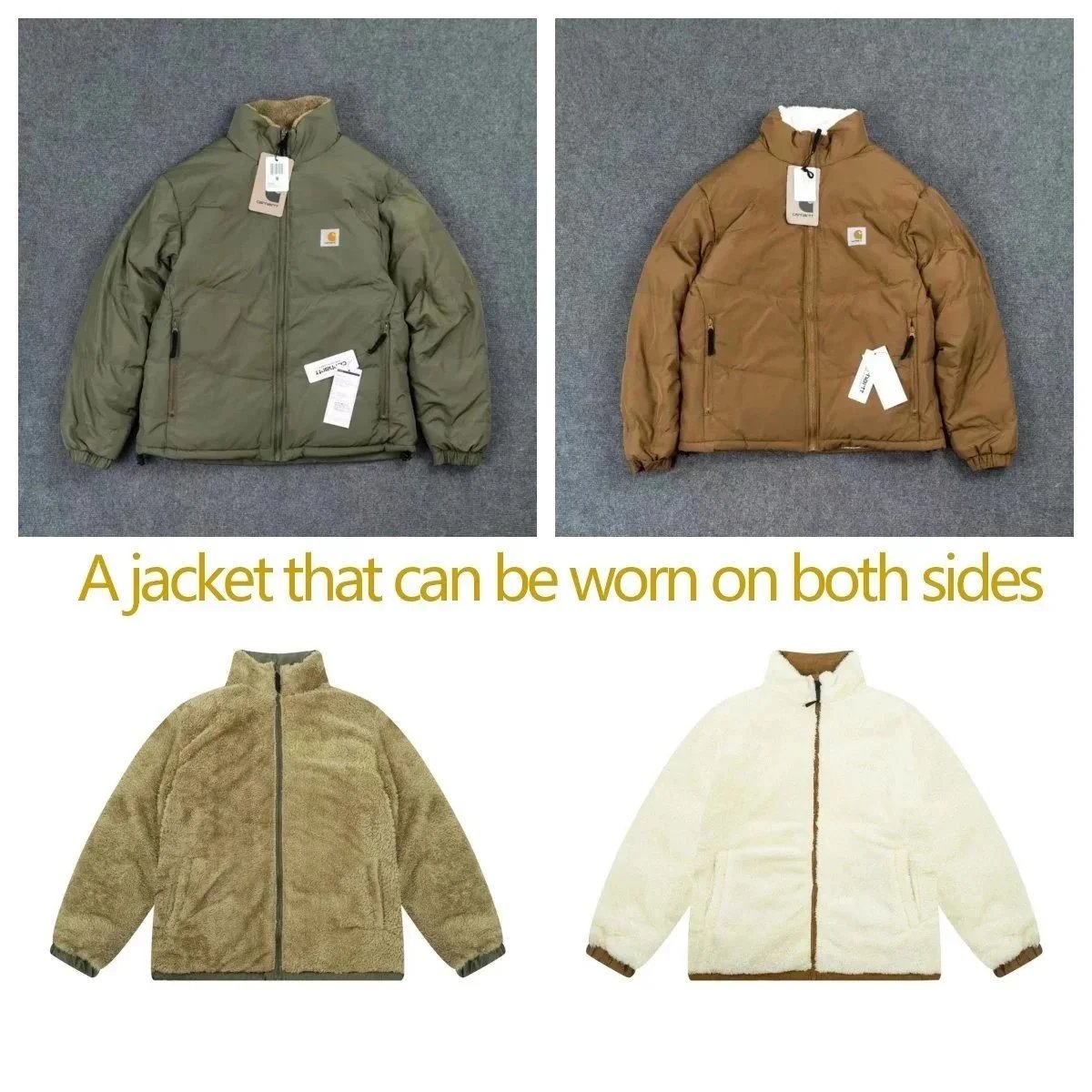 Reversible Puffer Jacket for Men and Women - Dual Side Wear