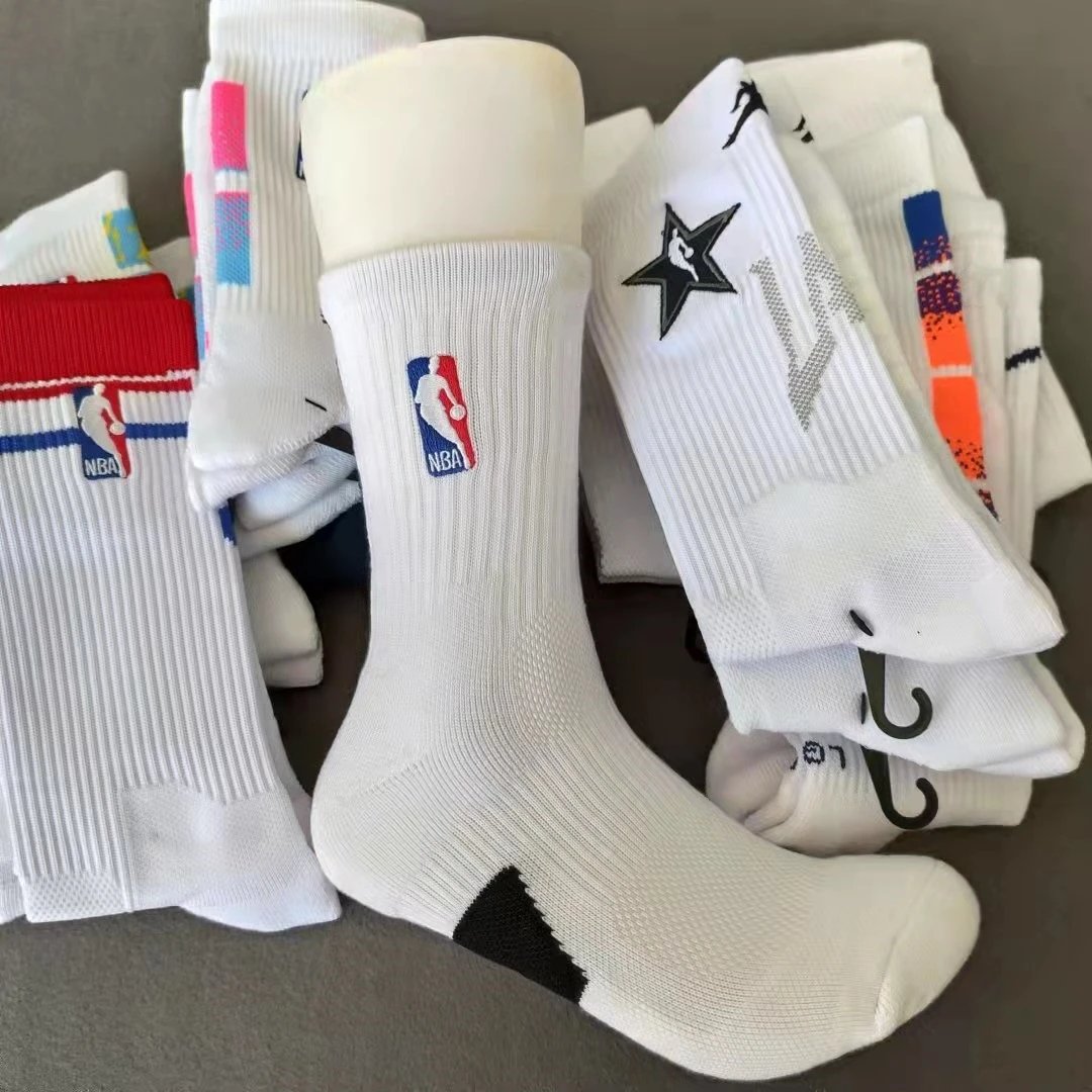 NBA Official Basketball Socks White Performance Crew Socks