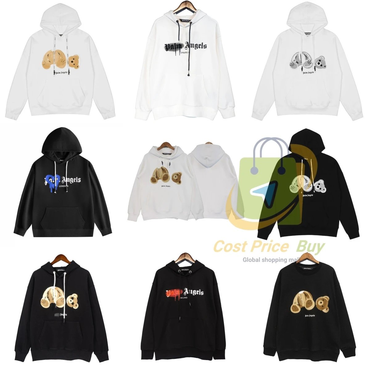 Palm Angels Hoodie Sweatshirt Men Women Streetwear Logo Print Casual Hooded Sweater