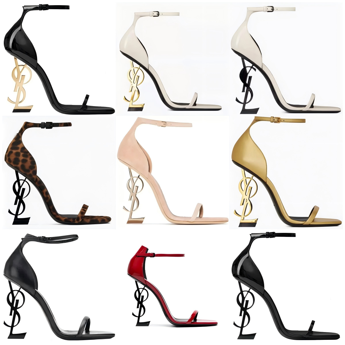 Saint Laurent Women's YSL Monogram Heel Sandals