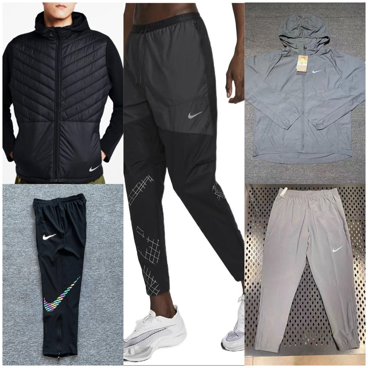 Nike Men's Running Jacket and Pants Set Lightweight Athletic Wear