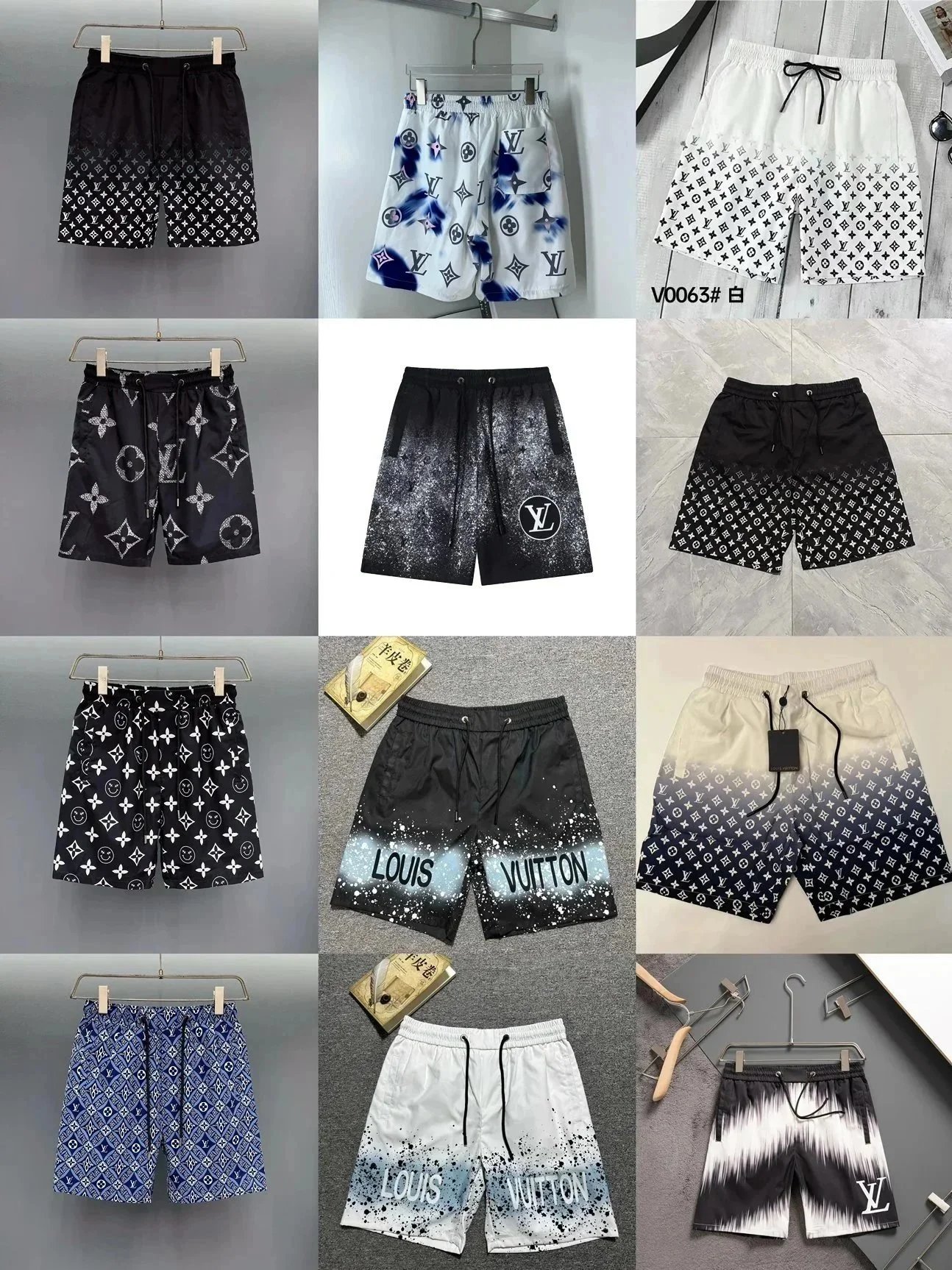 Men's Fashion Printed Shorts Louis Vuitton Style Summer Casual Wear
