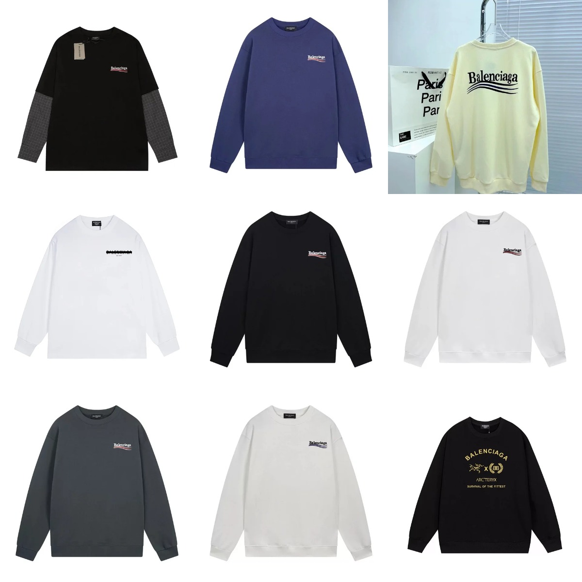 Balenciaga Logo Sweatshirt Men Women Oversized Crewneck Sweater
