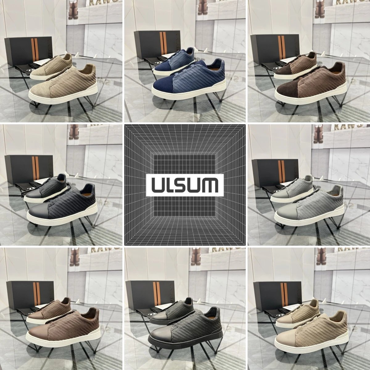 ULSUM Men's Casual Knit Sneakers Lightweight Comfortable Fashion Shoes