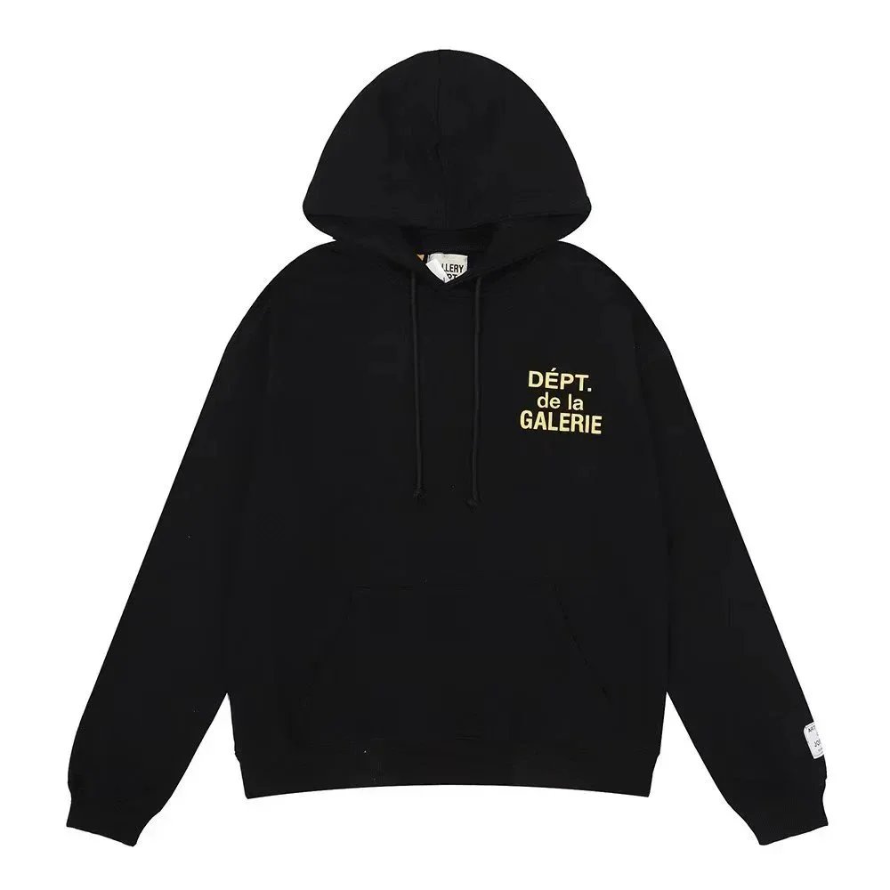 Black Hoodie with Gold Logo Print DEPT. de la GALERIE
