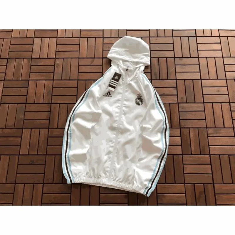 Adidas Real Madrid White Hooded Jacket