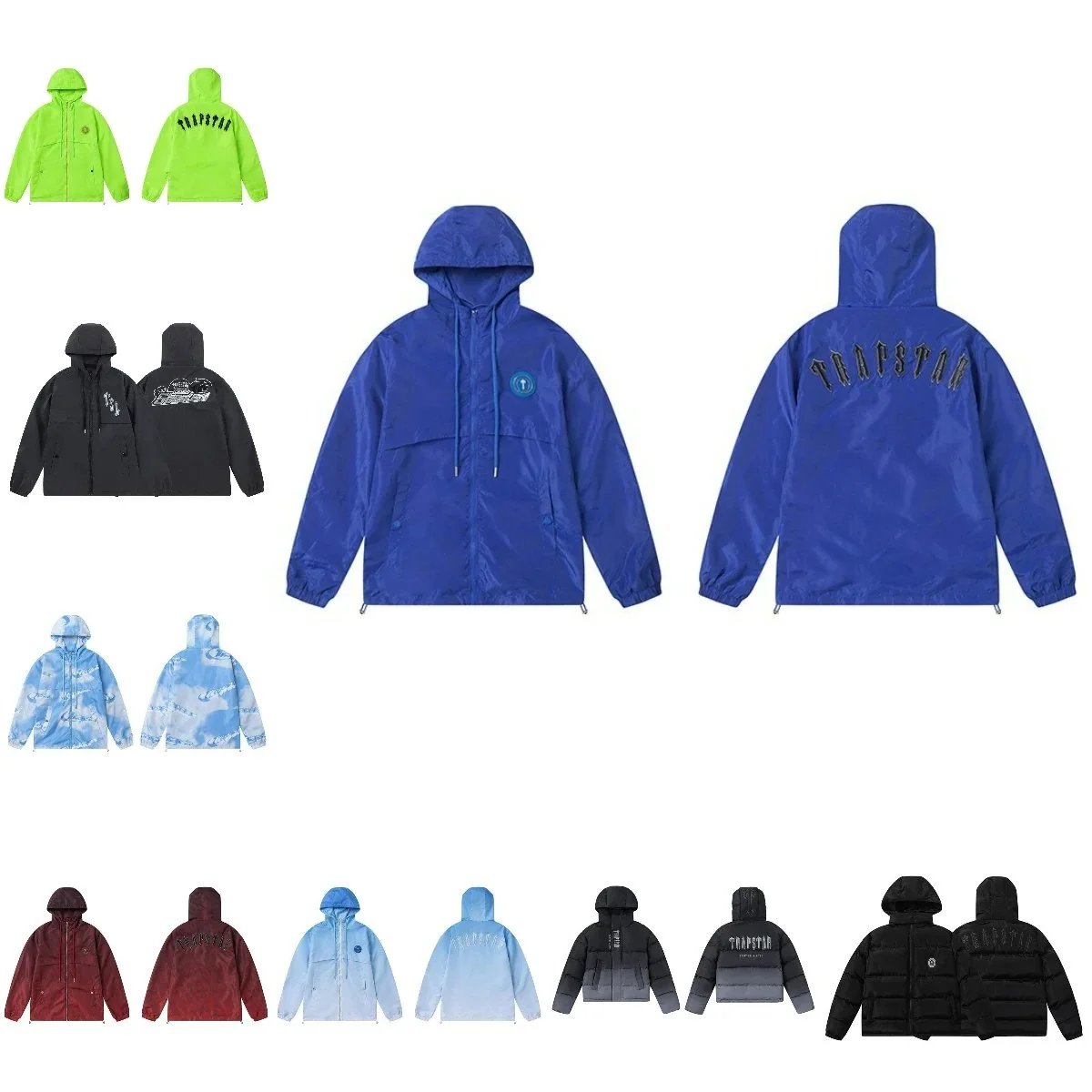 TRAPSTAR Hooded Windbreaker Jacket Men Women Streetwear Outdoor Coat