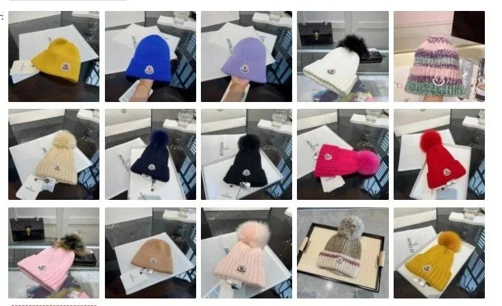 Moncler Knit Beanie Hats with Pom Pom Winter Warm Hat