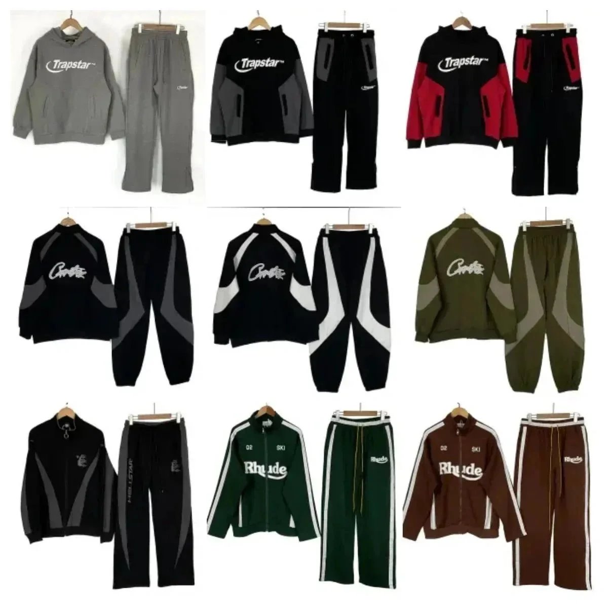 Trapstar and Rhode Tracksuits Men's Hoodie & Pants Set Casual Sportswear