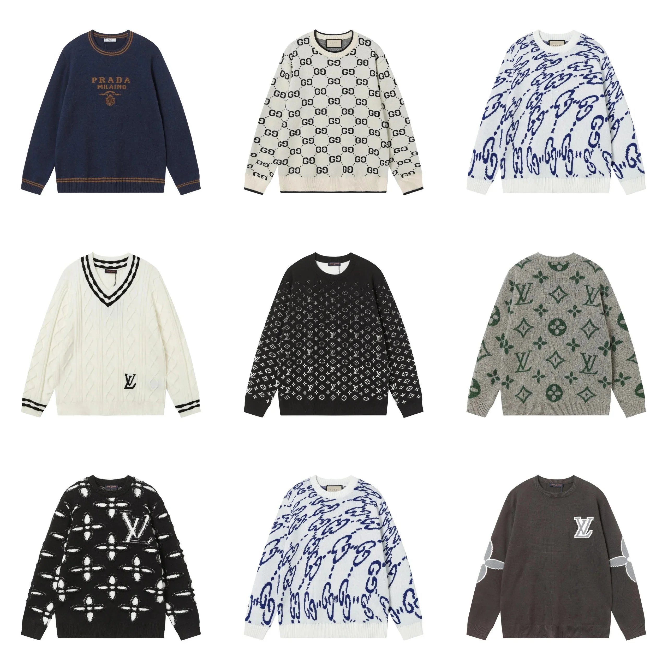 Luxury Louis Vuitton Monogram Knit Sweaters for Men and Women
