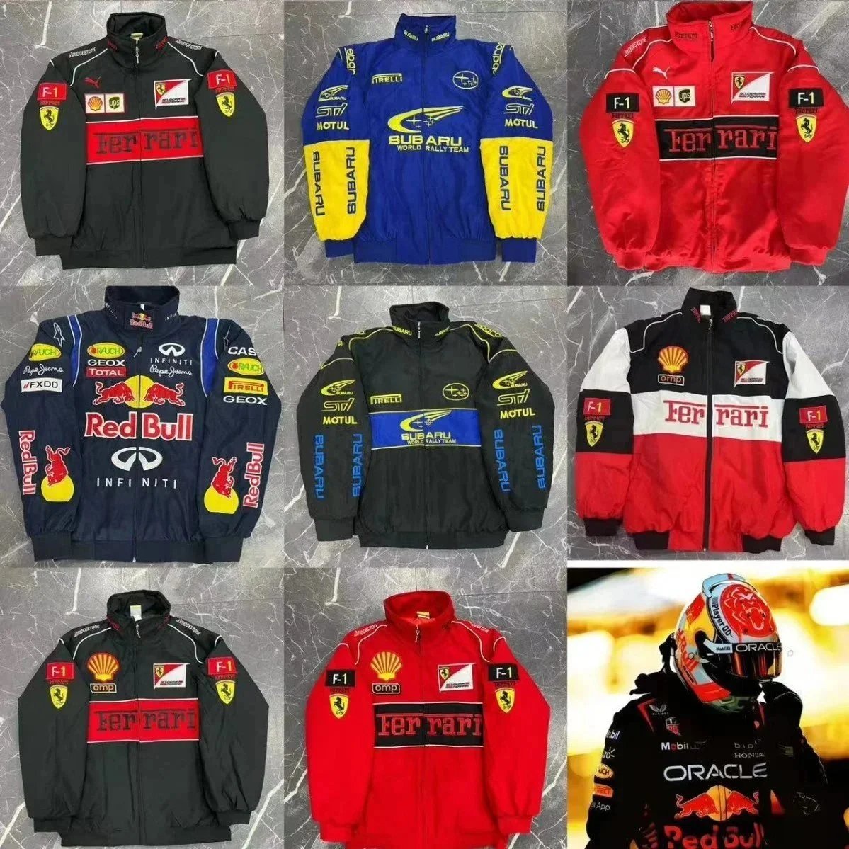 F1 Racing Team Jackets Ferrari Red Bull Subaru Motorsport Wear