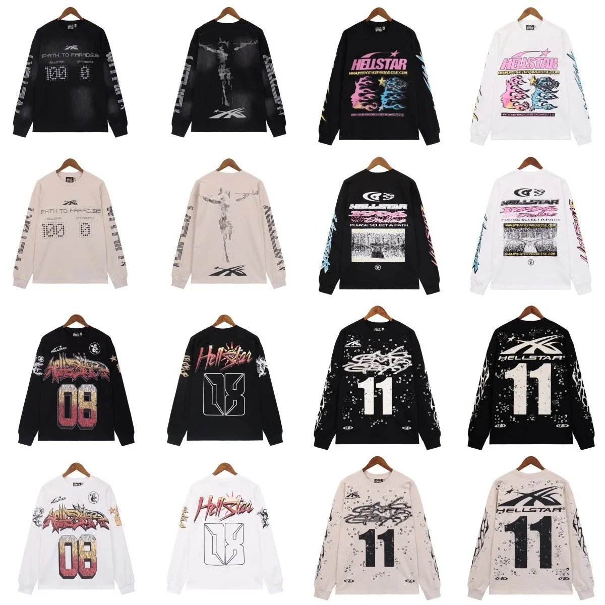 Hellstar Long Sleeve T-Shirts Graphic Streetwear Fashion