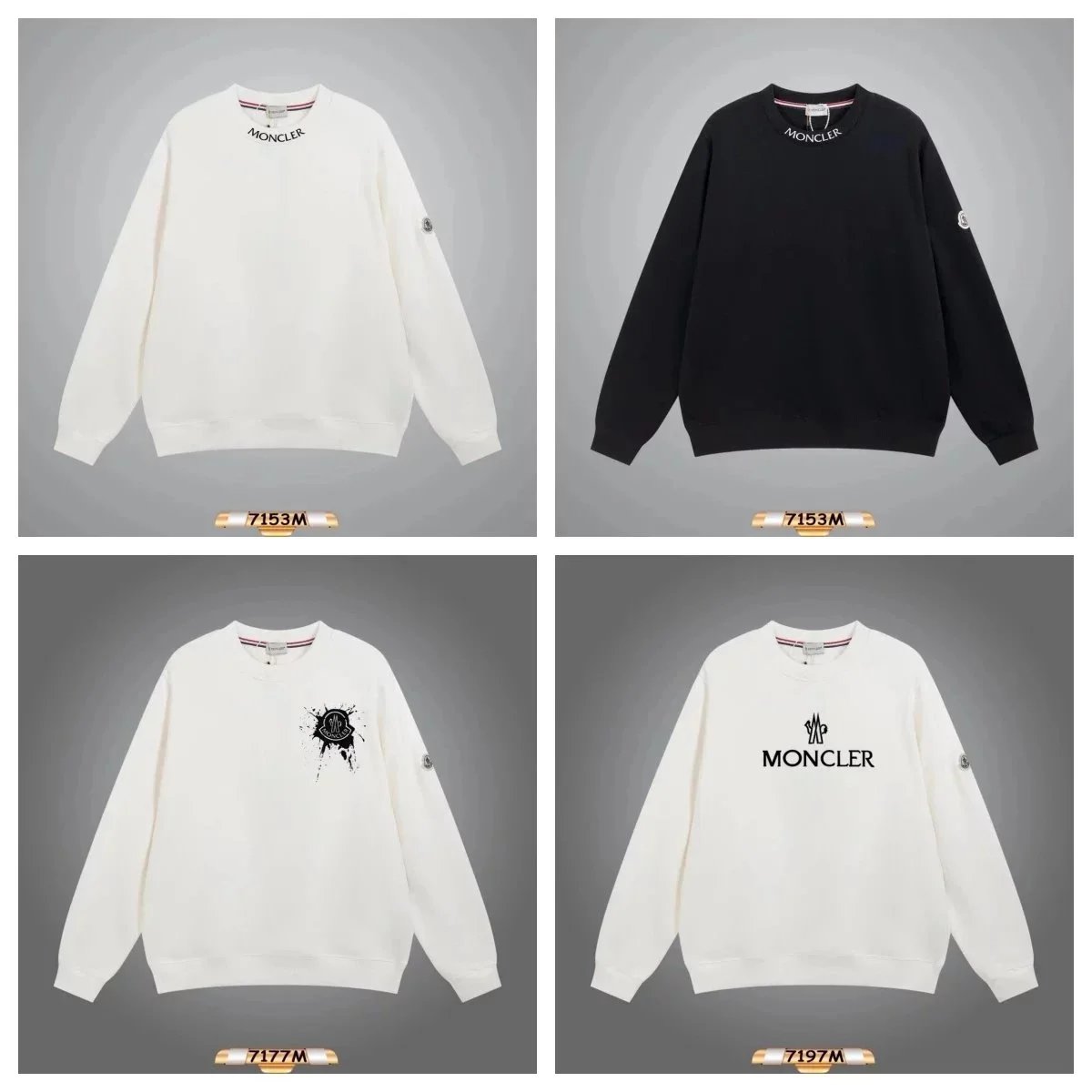 Moncler Sweatshirt 7153M 7177M 7197M Crewneck Logo Print