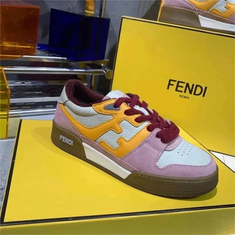 FENDI Color Block Sneakers Women Fashion Casual Shoes