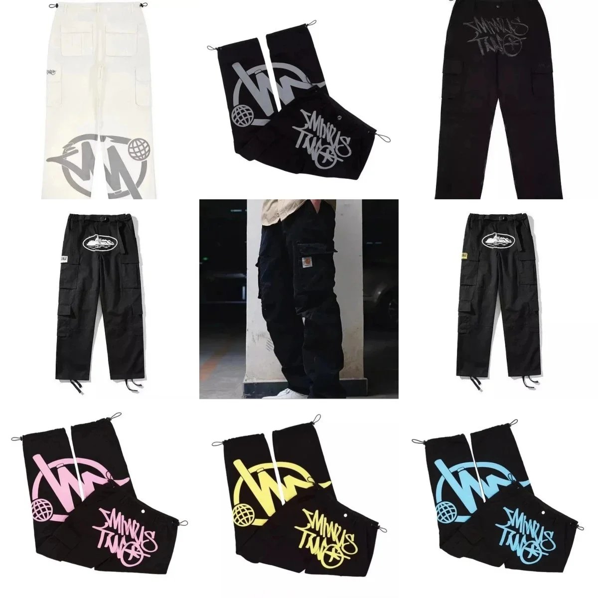 SMINUS TWO Cargo Pants Streetwear Fashion Brand