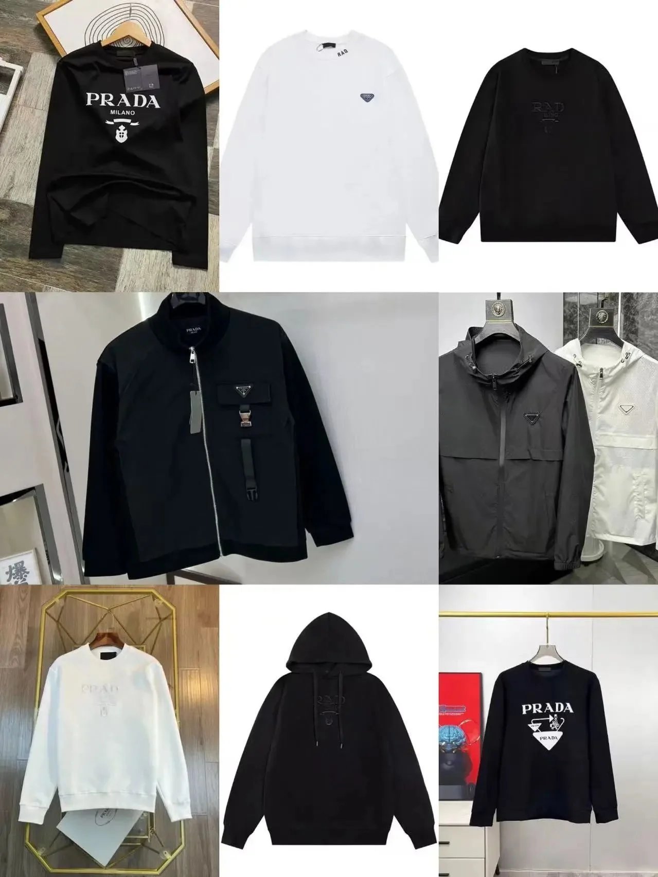 Prada Men's Sweatshirts Hoodies Jackets Fashion Clothing