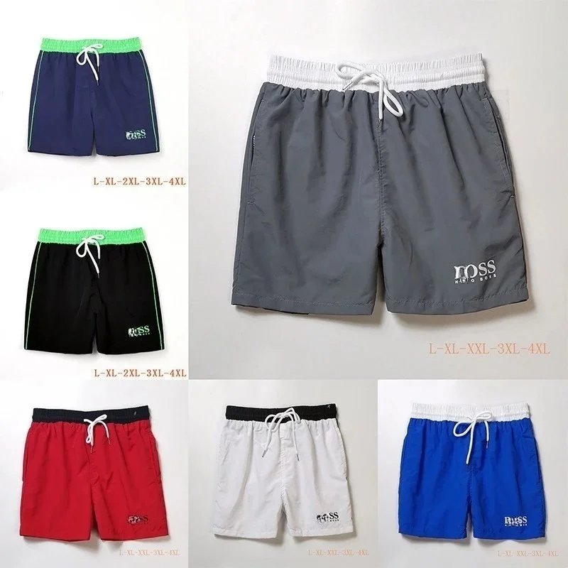 Men's Swim Shorts Quick Dry Beach Board Shorts with Drawstring Waist