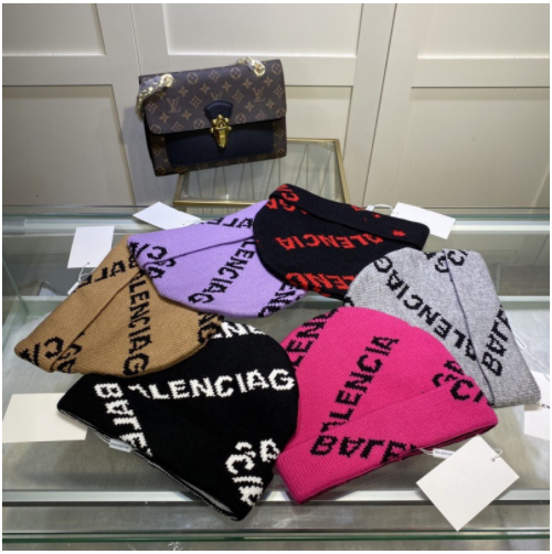 Balenciaga Logo Knit Beanies in Multiple Colors