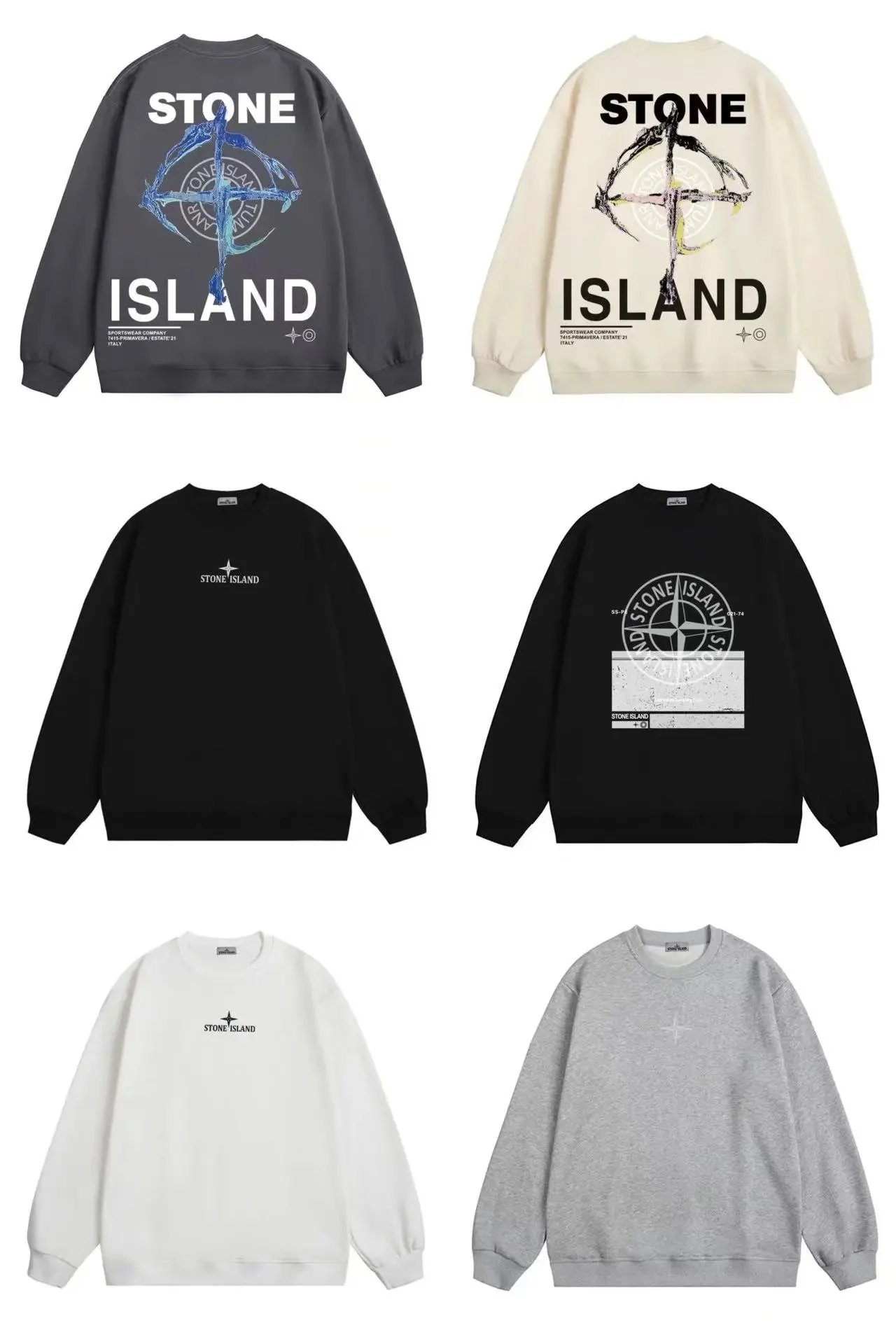 Stone Island Sweatshirts Men's Crewneck Graphic Sweatshirt