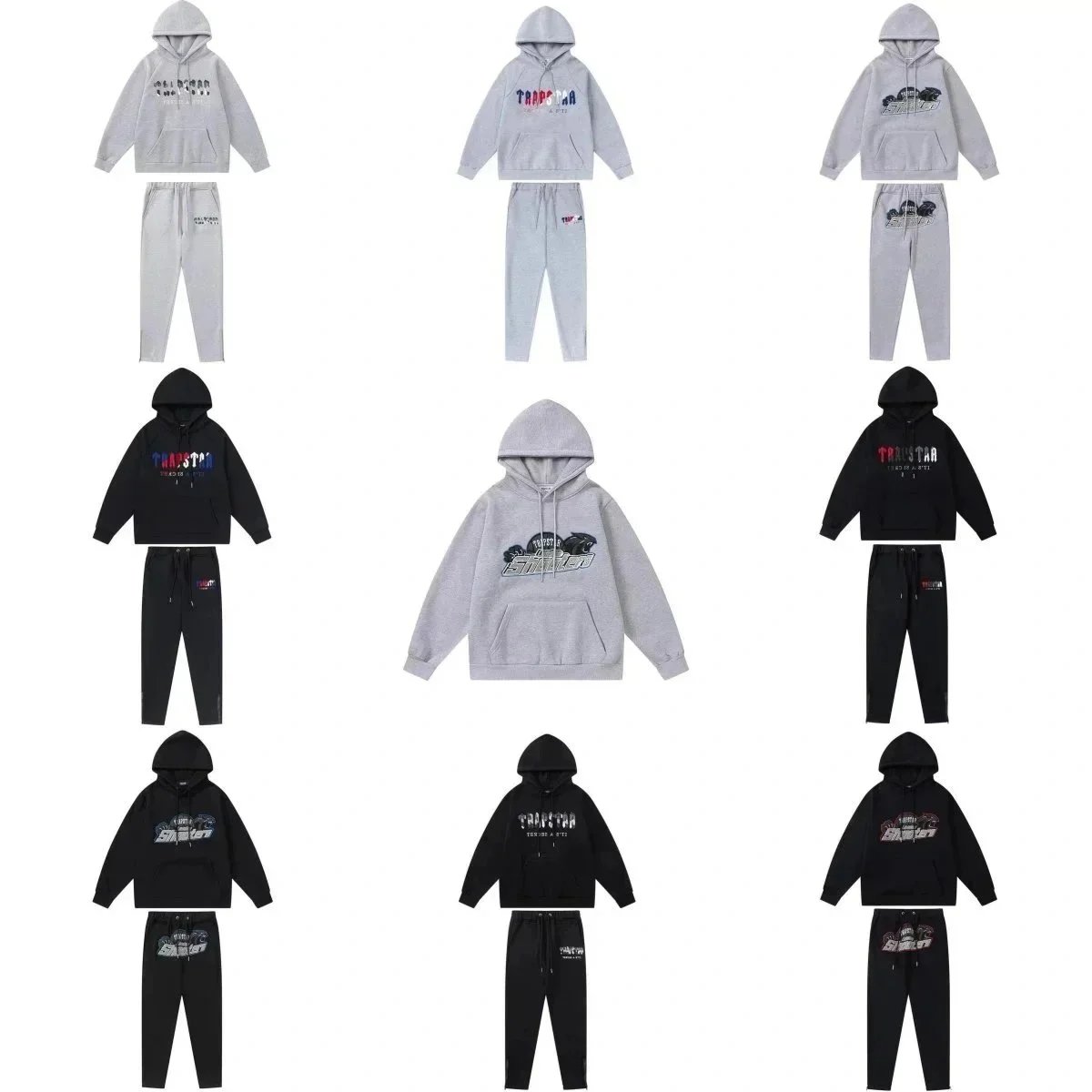 TRAPSTAR Hoodie and Pants Set Men Women Streetwear Casual Sweatshirt Outfit