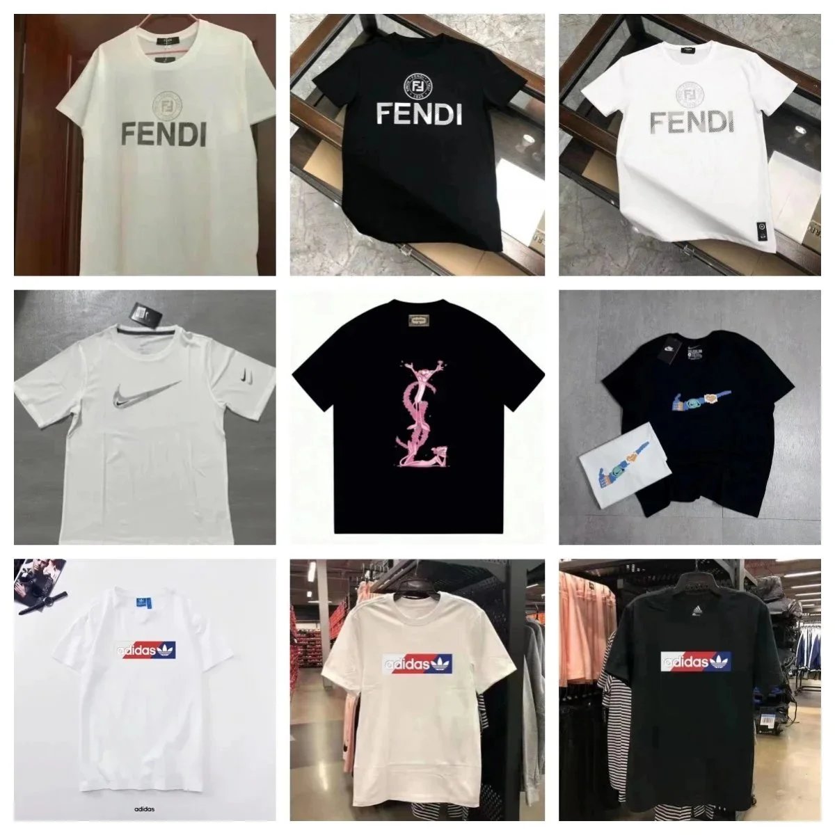 FENDI Logo T-Shirt Men's Fashion Casual Wear