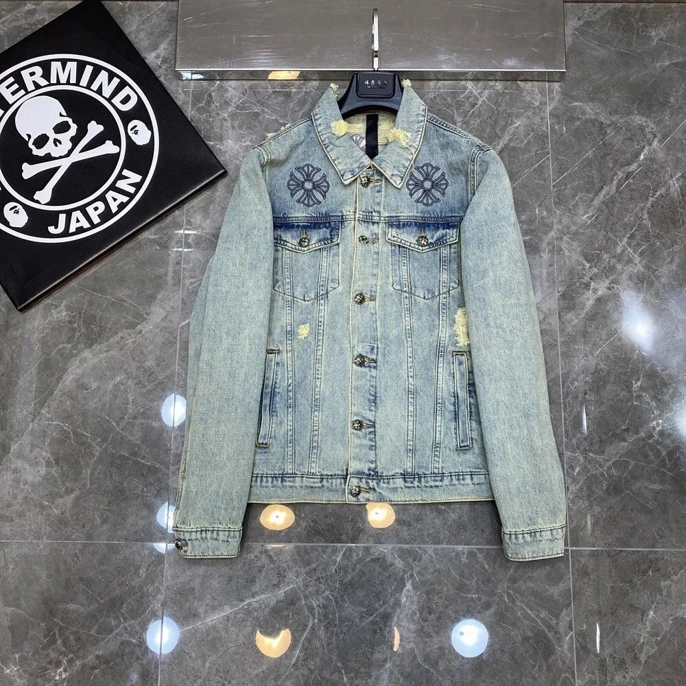 BAPE x ERMINDB Denim Jacket with Floral Embroidery