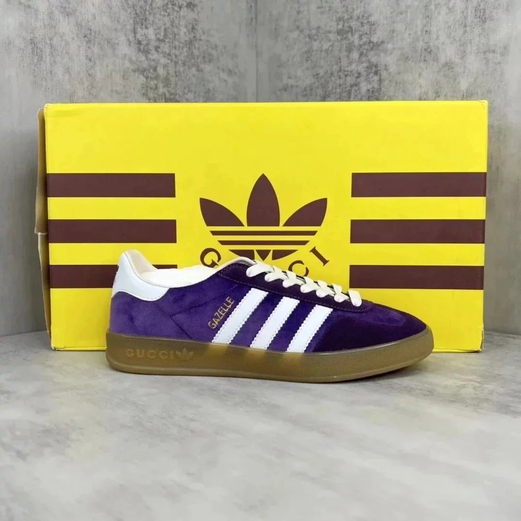 Adidas x Gucci Gazelle Purple White Sneakers