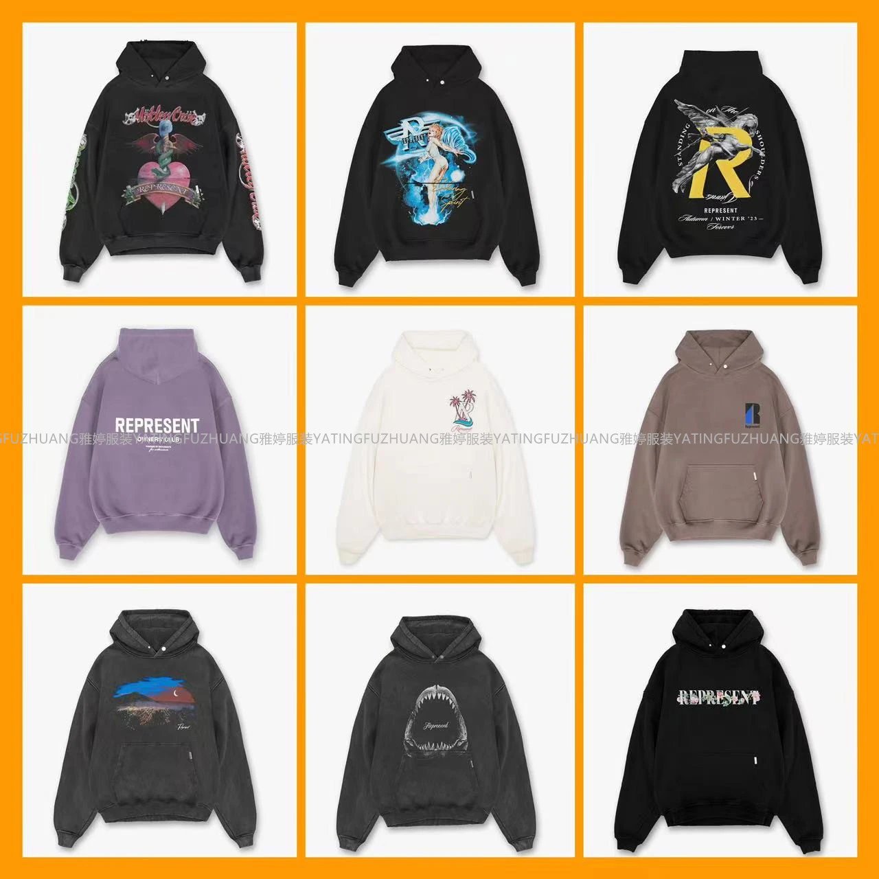 Represent Hoodies Sweatshirts Men Women Streetwear Fashion Graphic Pullover