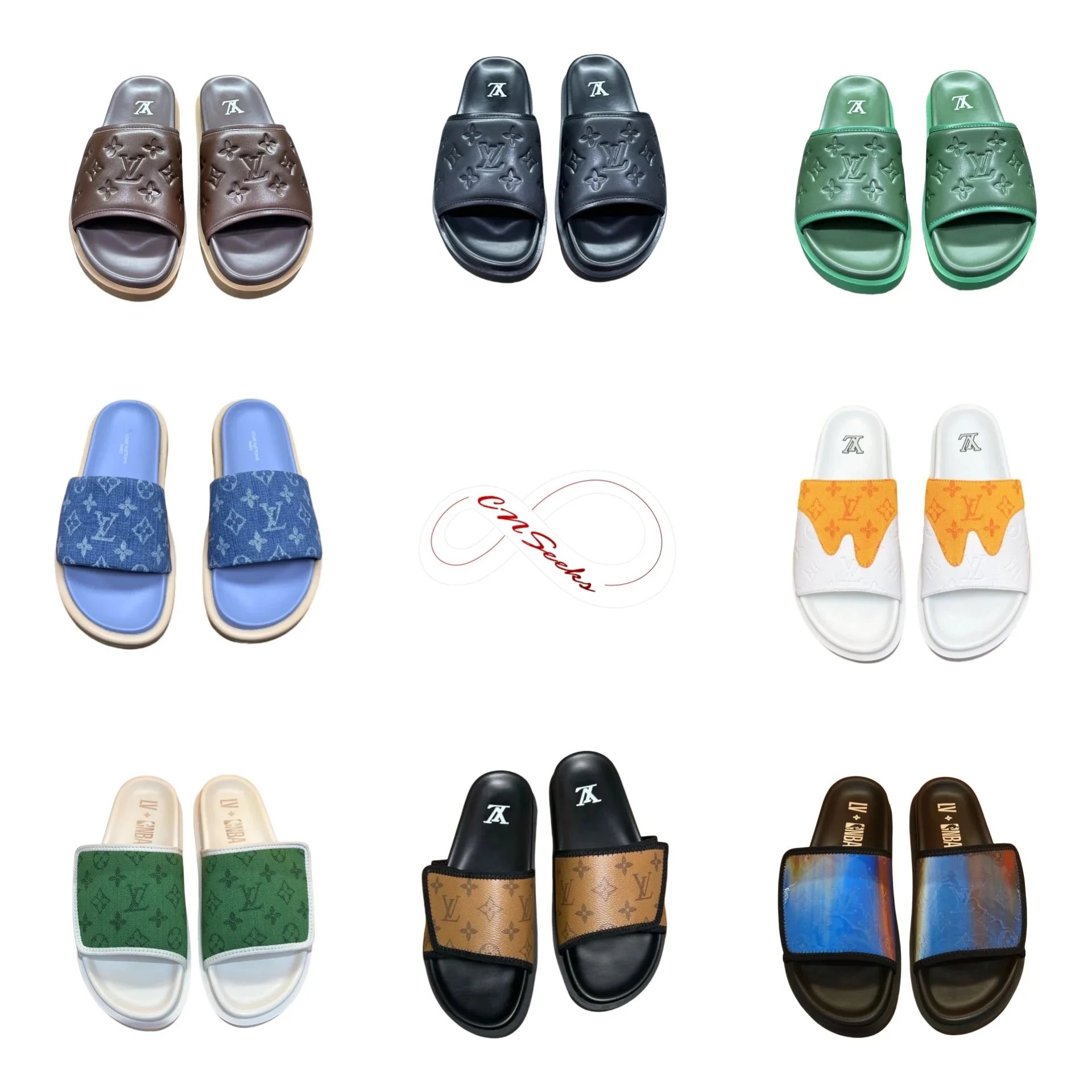 LV x Cm Seeks Collaboration Slide Sandals