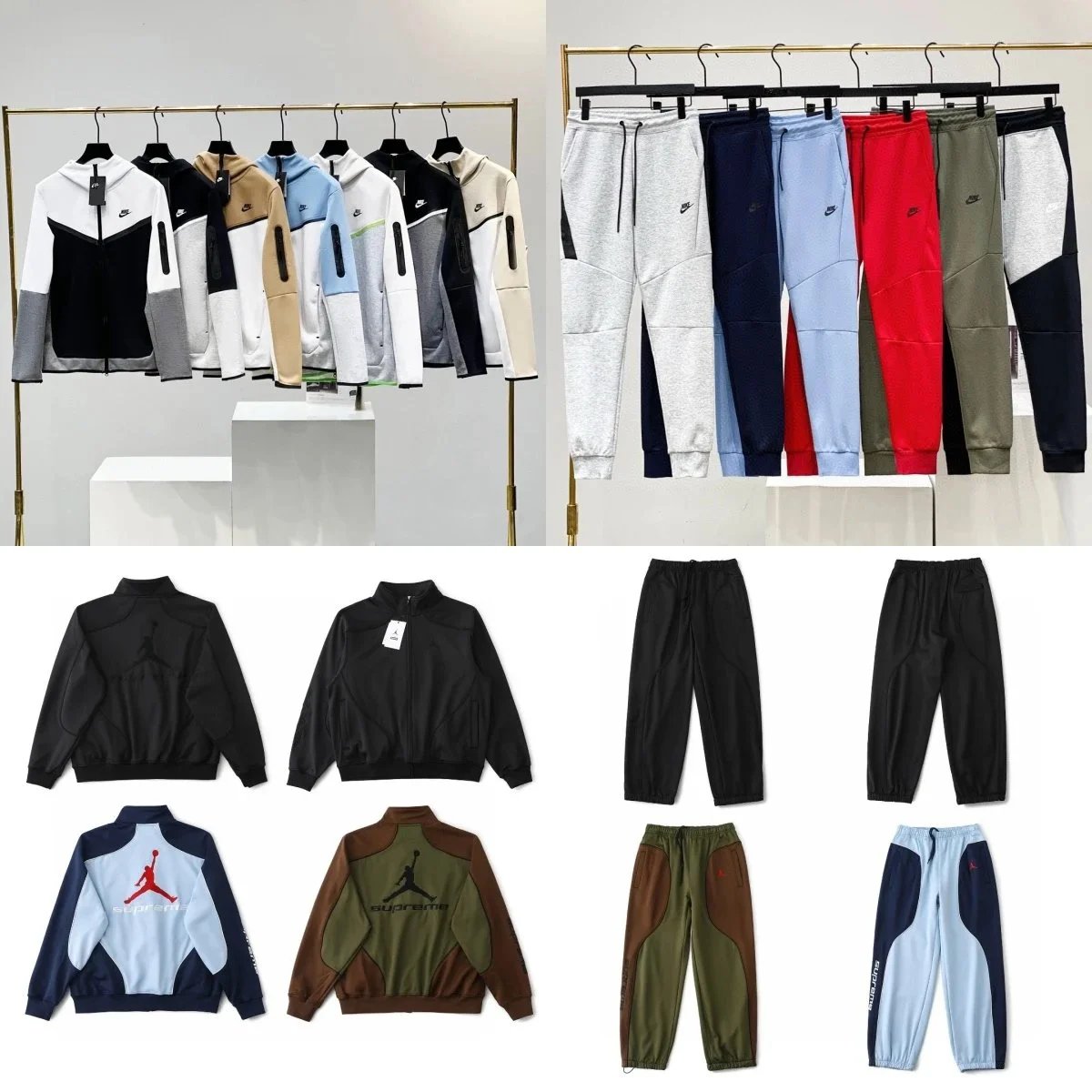 Jordan x Supreme Collaboration Tracksuit Set Men's Hoodie & Joggers