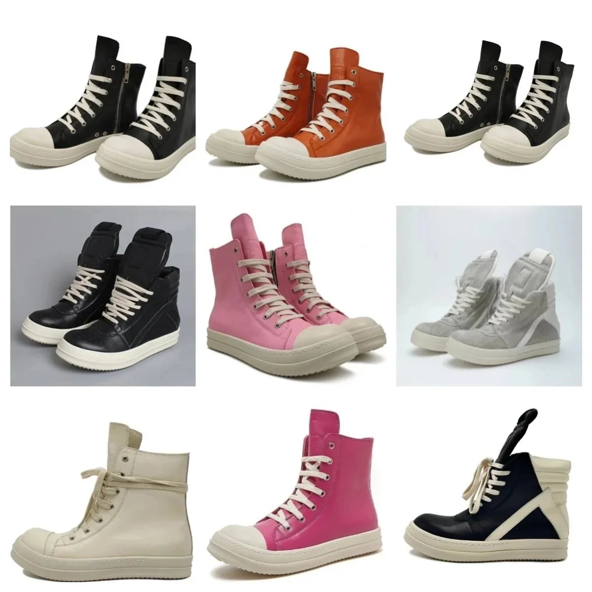 High Top Leather Sneakers for Men and Women in Multiple Colors