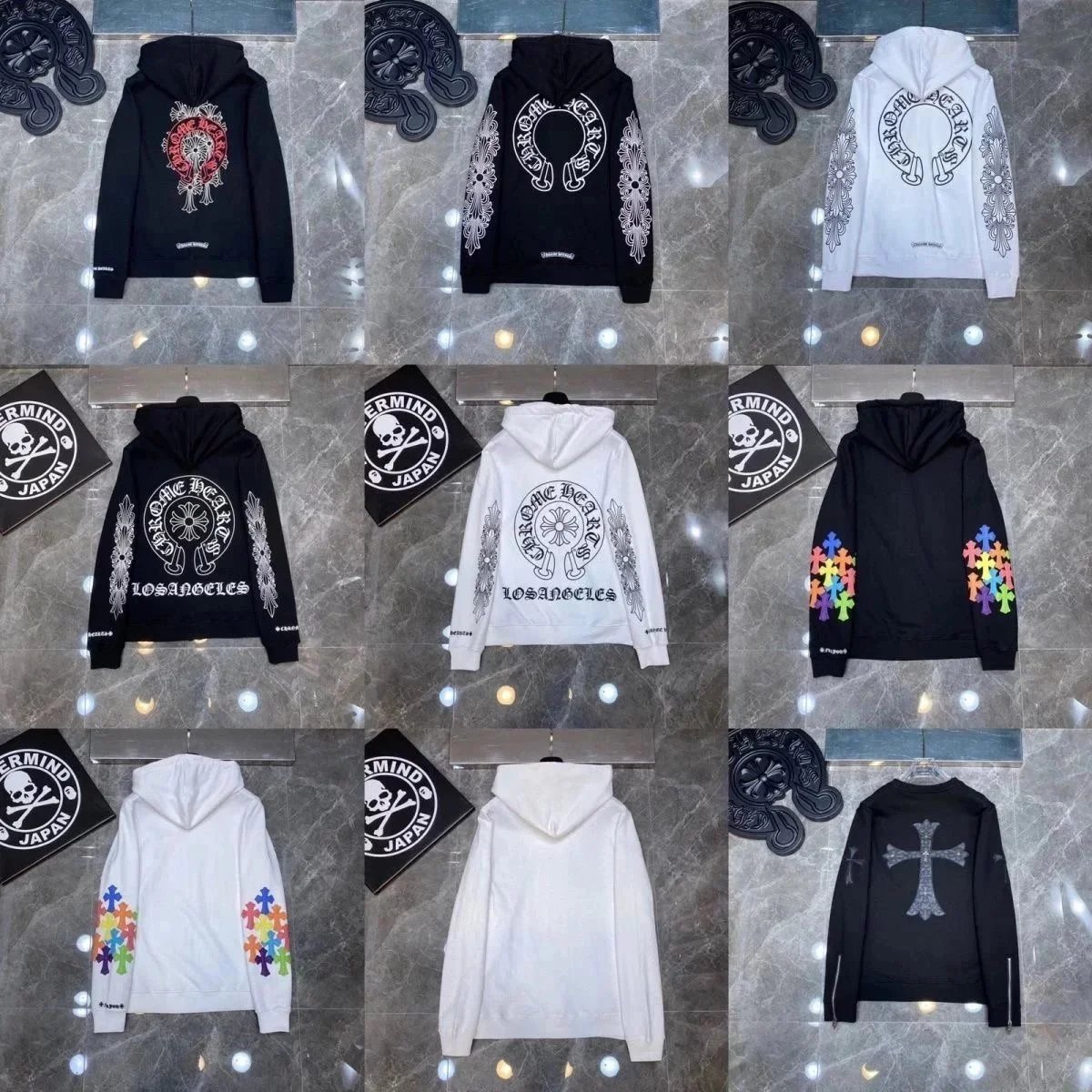 Chrome Hearts Hoodie Sweatshirt Los Angeles Design Black White