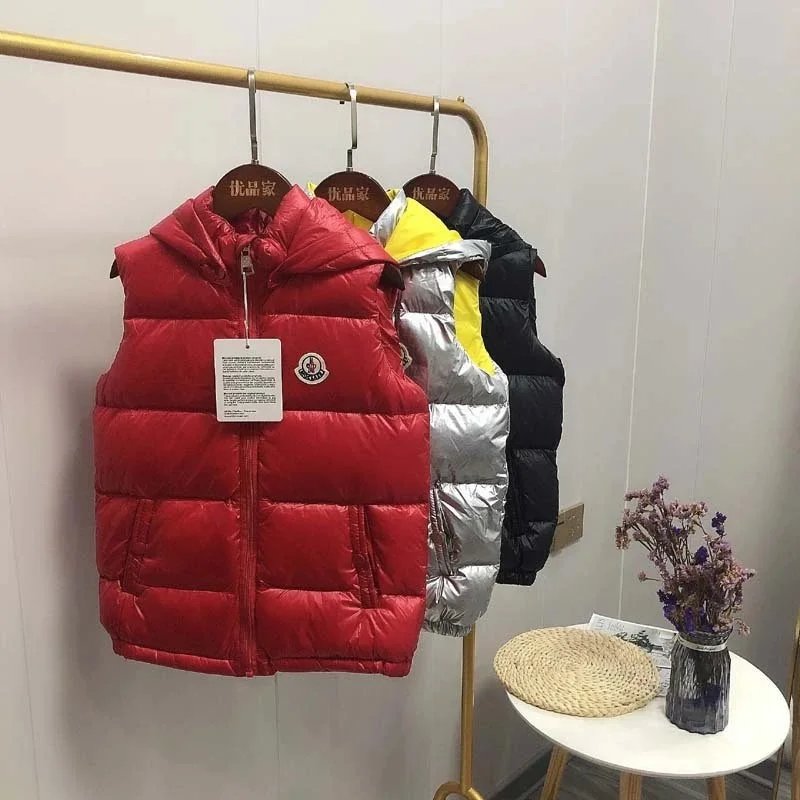 Moncler Red Down Vest Men Women Winter Warm Puffer Sleeveless Jacket