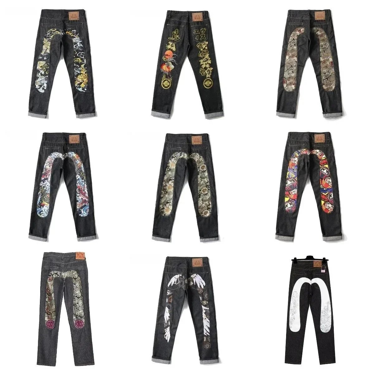 Ed Hardy Embroidered Denim Jeans for Men