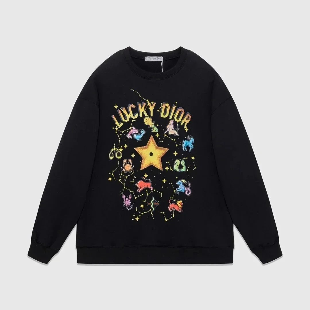Lucky Dior Zodiac Star Sweatshirt Black