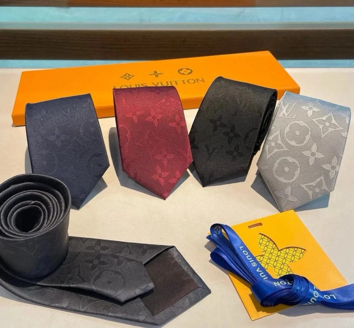 Louis Vuitton Monogram Pattern Silk Ties for Men
