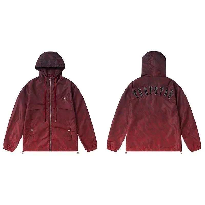 TRAPSTAR Red Hooded Jacket Men's Streetwear Windbreaker