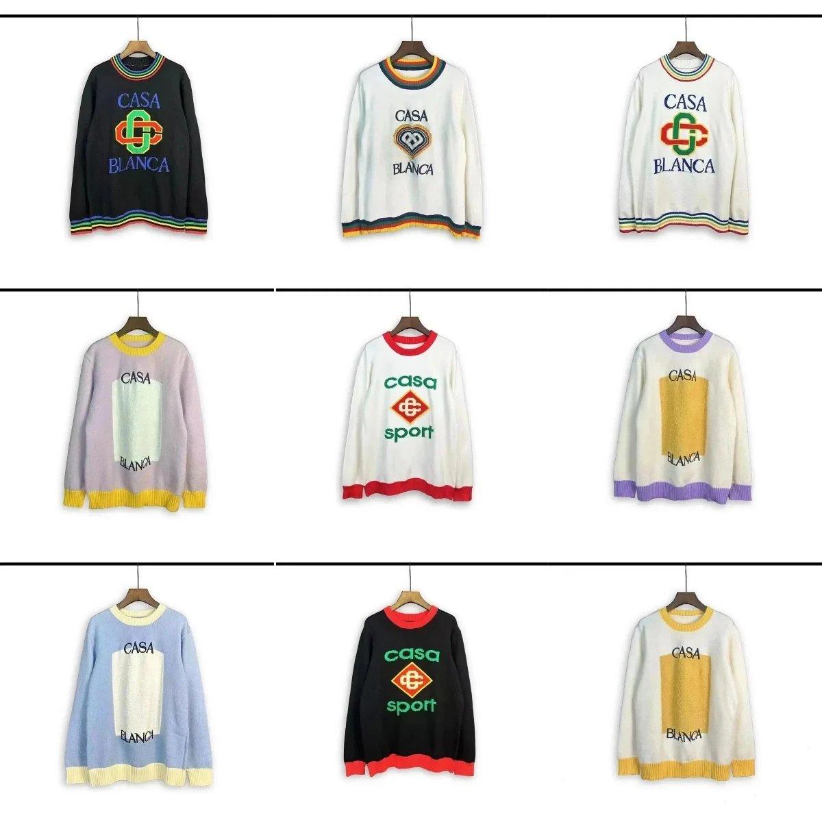 Casa Blanca Knit Sweaters with Logo Design