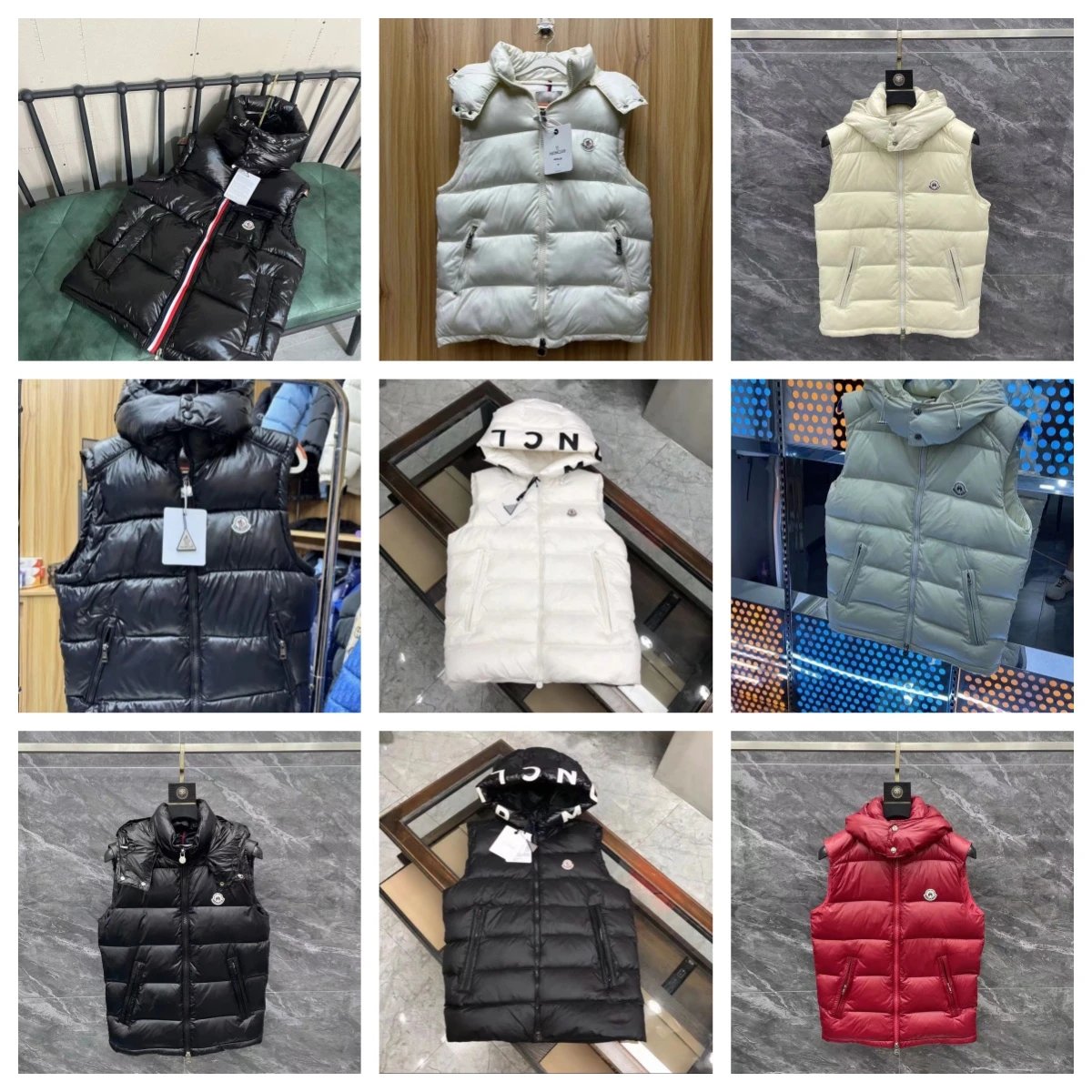 Moncler Down Vest Men Women Hooded Puffer Vest Winter Warm Jacket