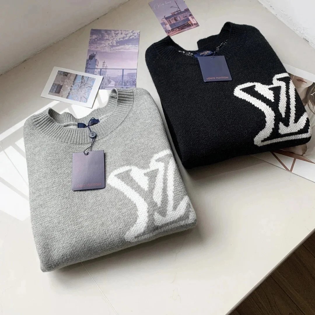 Louis Vuitton LV Logo Knit Sweater Men Women Fashion Crewneck Pullover