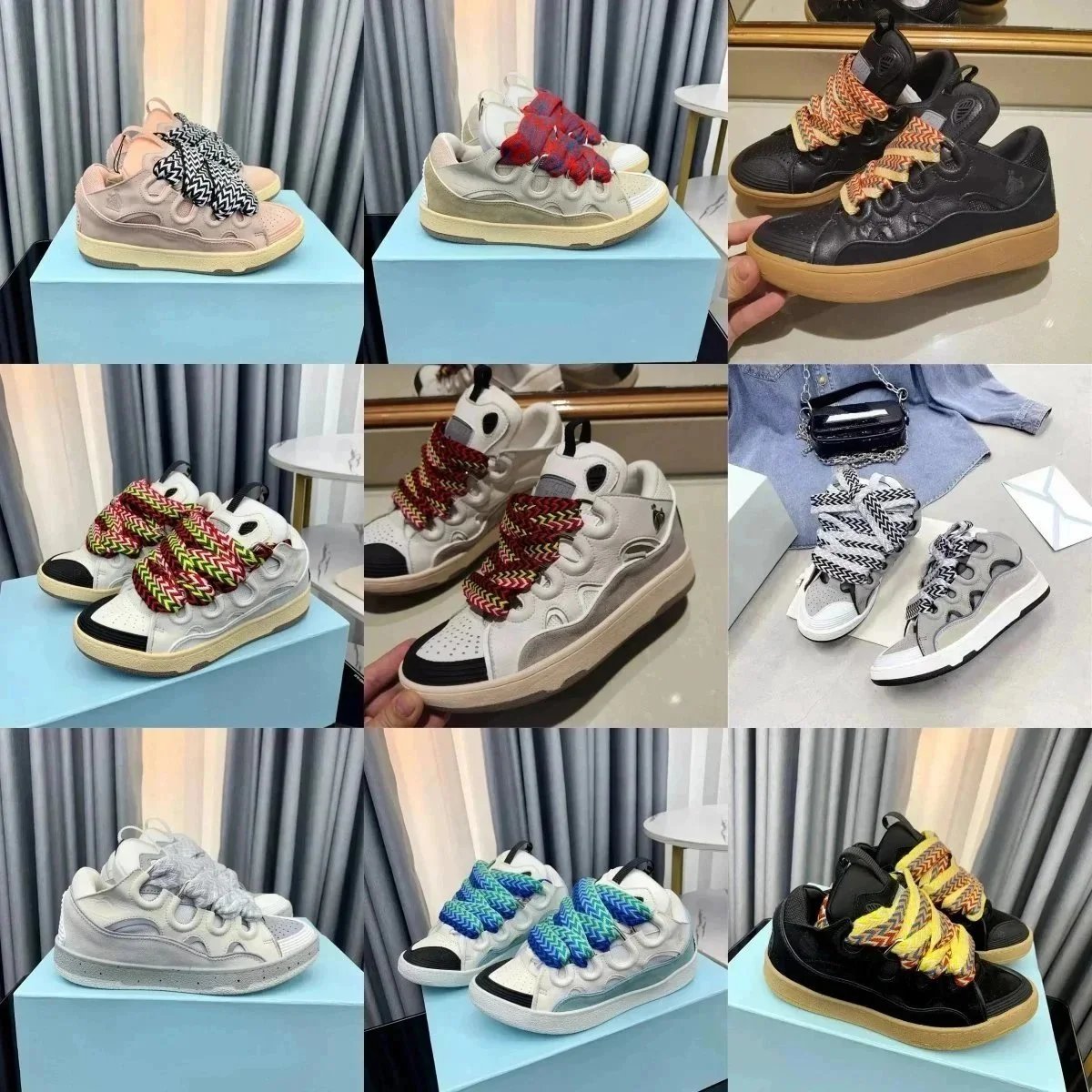 Stylish Chunky Sneakers with Colorful Laces for Women