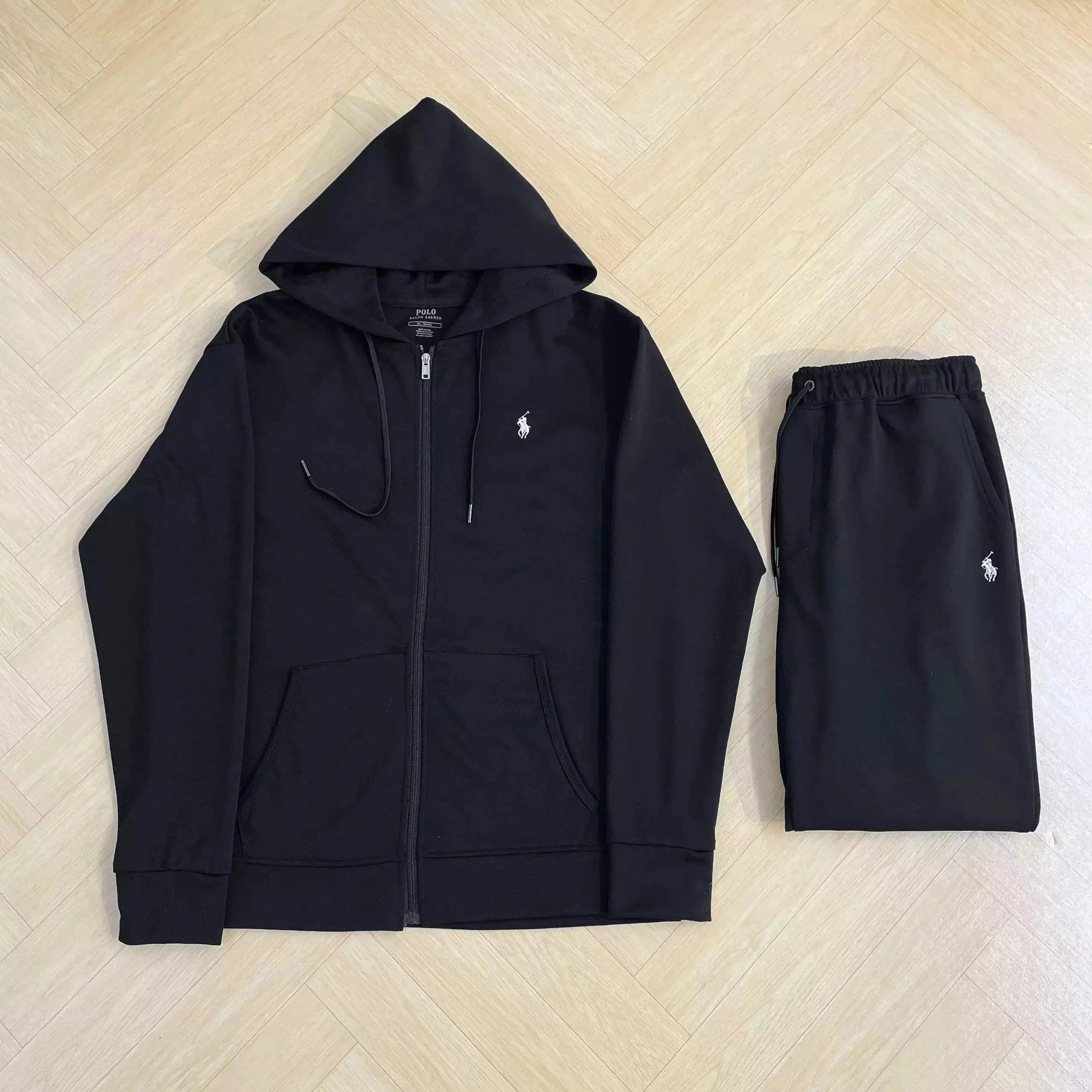 Black Polo Ralph Lauren Hoodie and Sweatpants Set