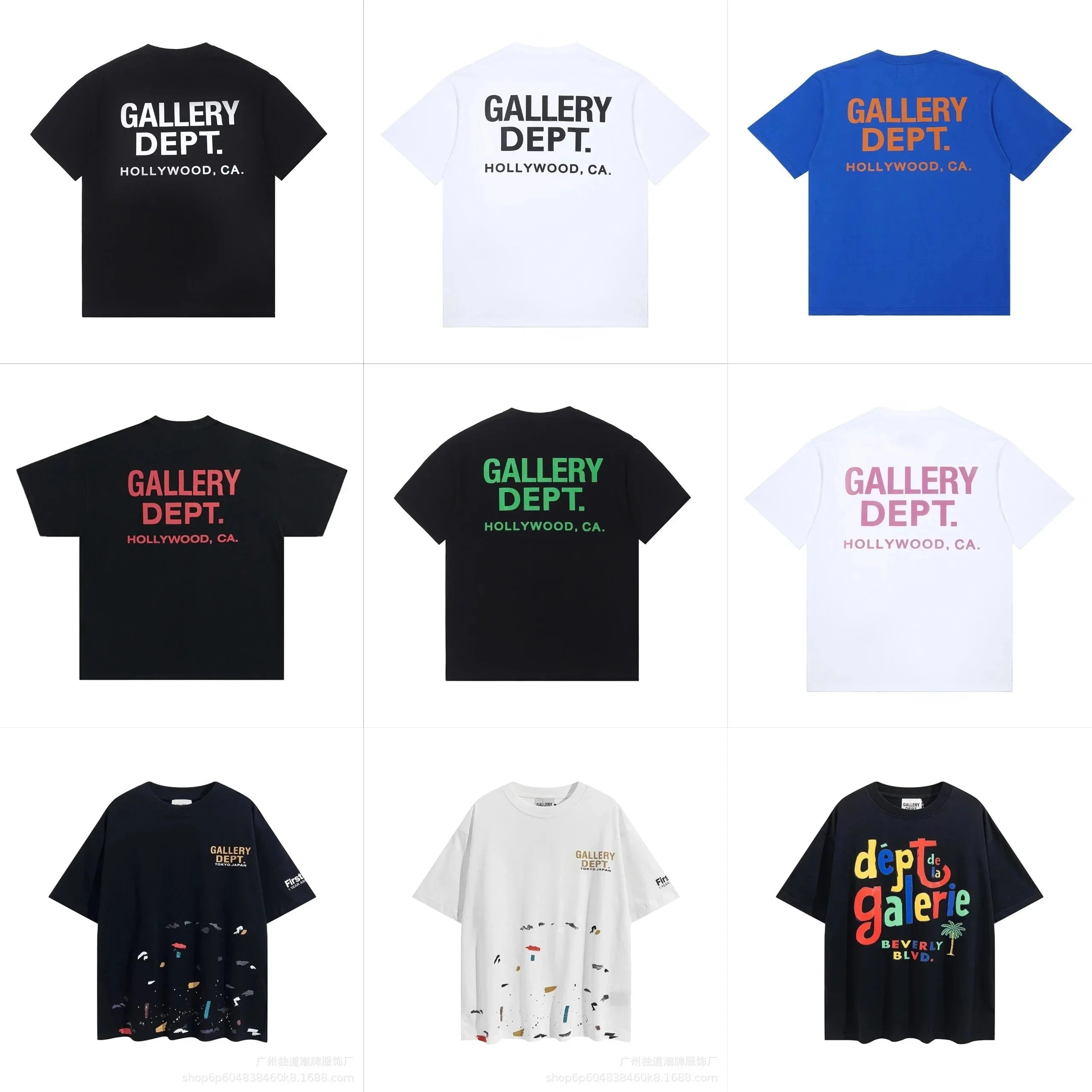Gallery Dept T-Shirts Hollywood CA Logo Print Unisex Streetwear Tee