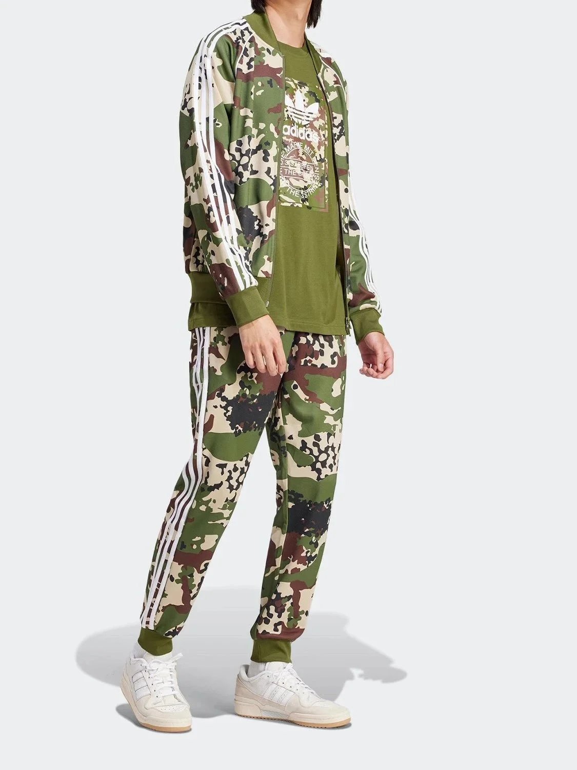 Adidas Camouflage Track Suit with Three-Stripe Design