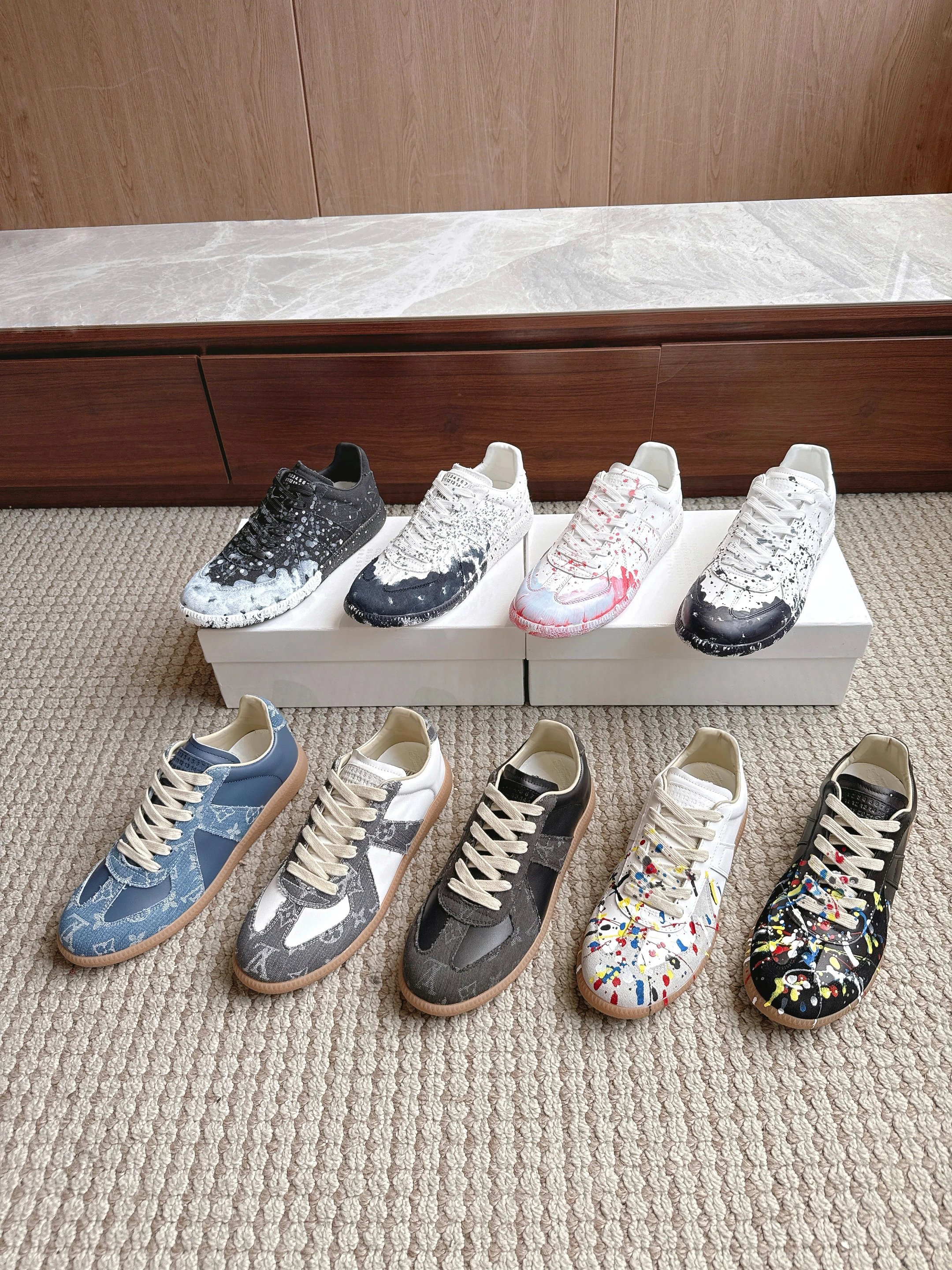 Christian Louboutin Men's Sneakers with Artistic Paint Splatter Design