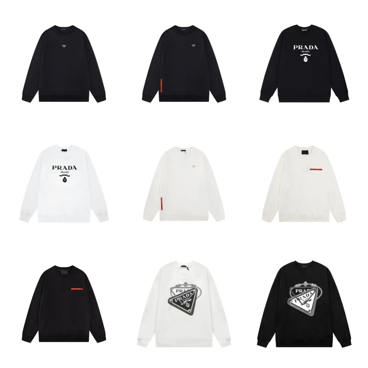 Prada Logo Sweatshirts for Men and Women
