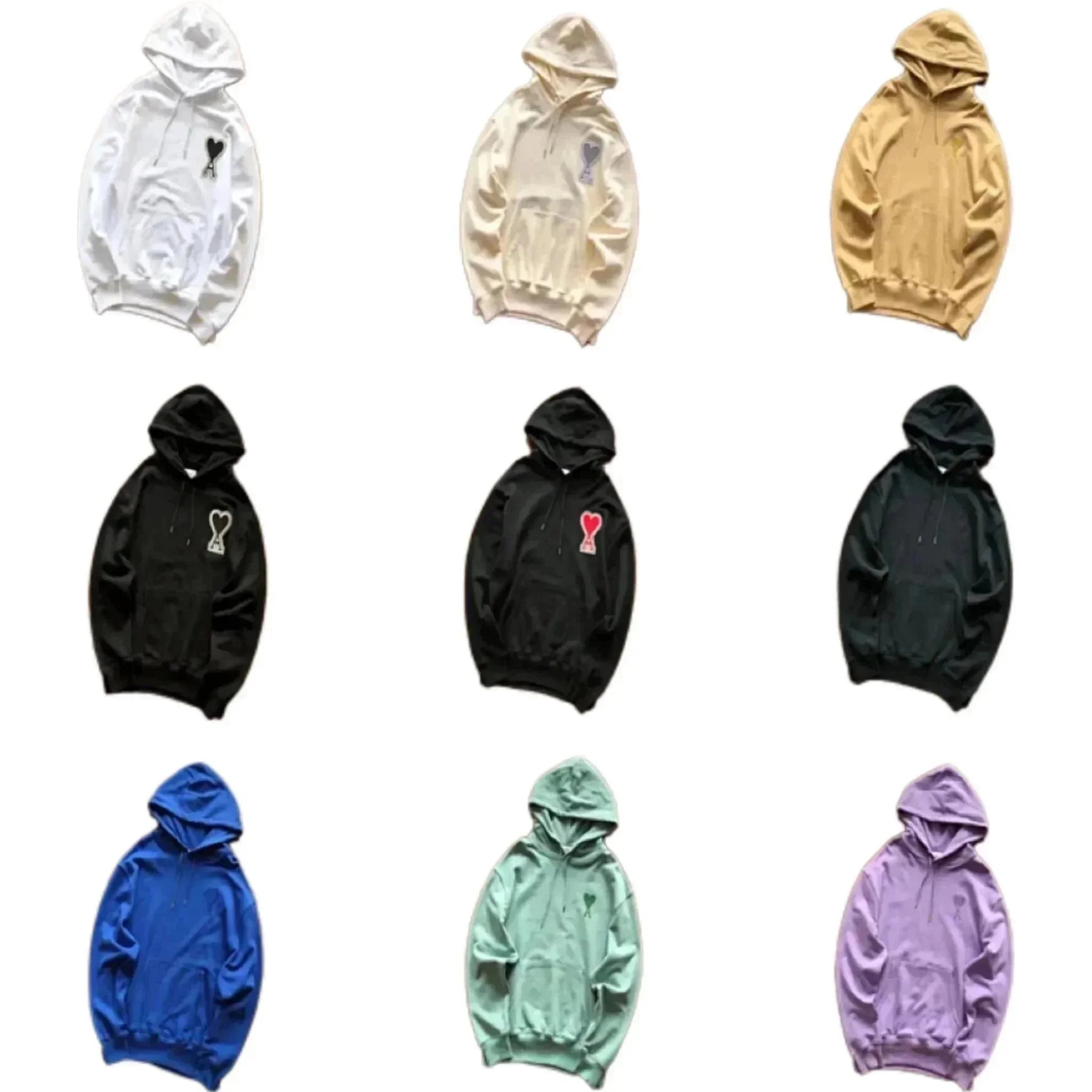 Colorful Heart Logo Hoodies for Men and Women