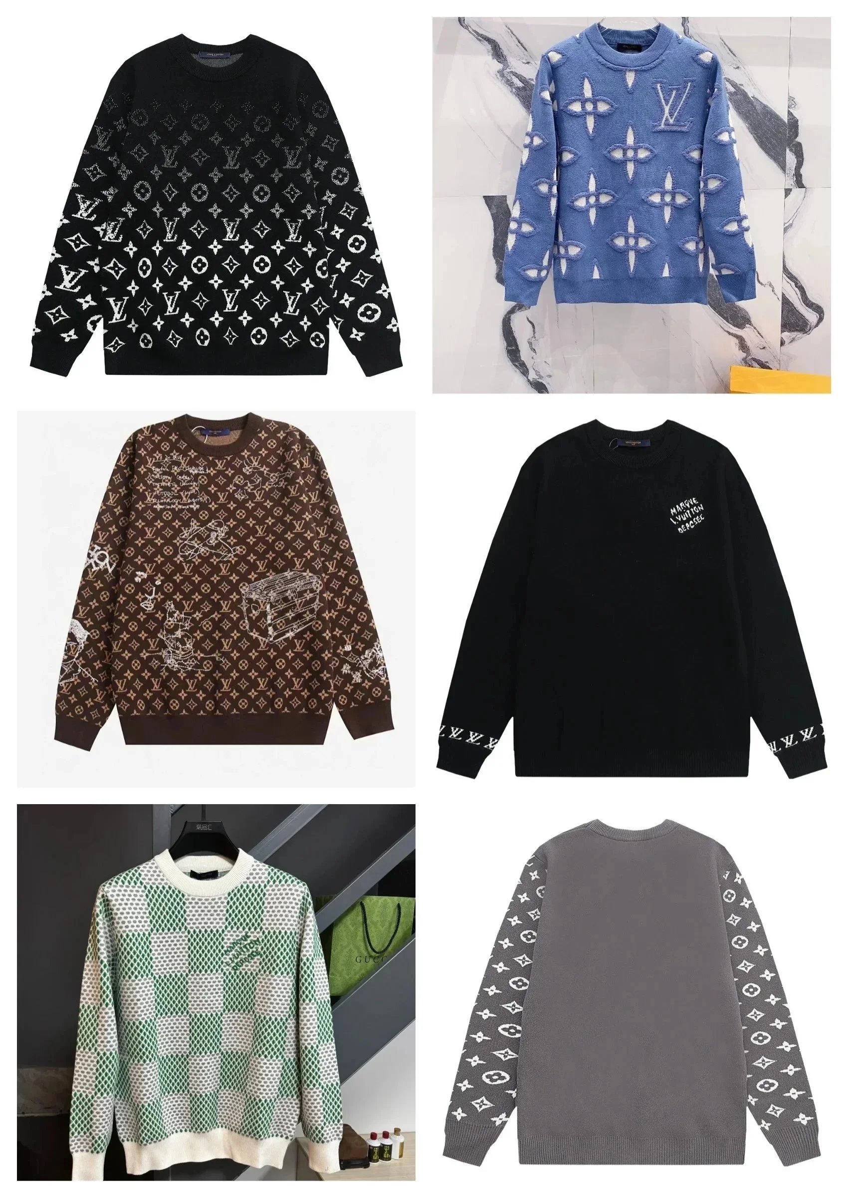 Louis Vuitton Patterned Knit Sweaters for Men and Women