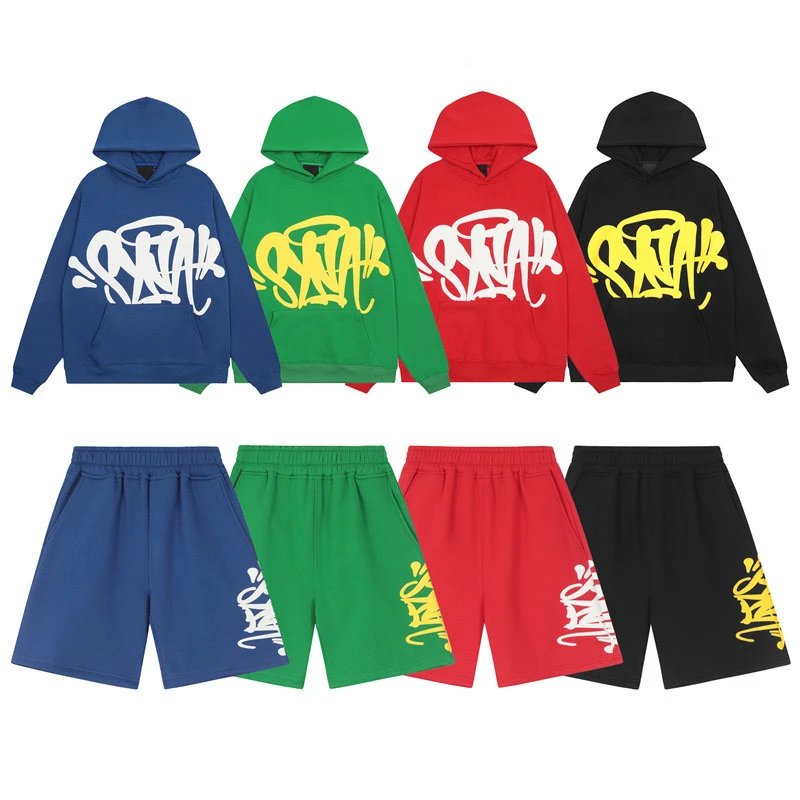 SNAK Graffiti Hoodie and Shorts Set for Men Women Streetwear Fashion